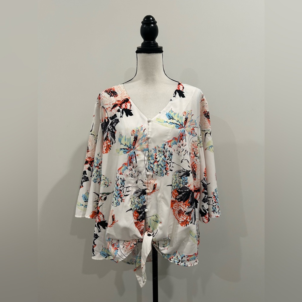 Floral Tie Blouse